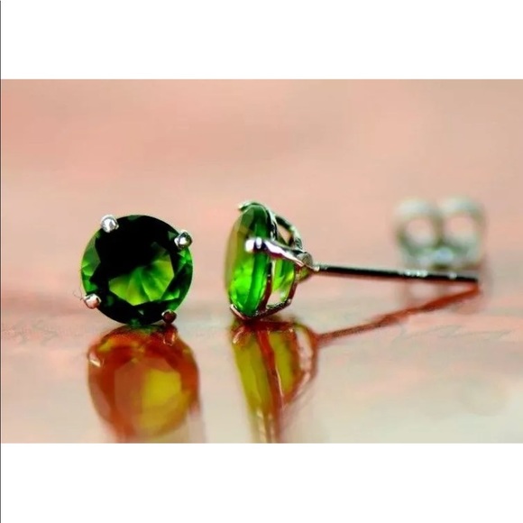 Jewelry - 14K White Gold 5mm  CZ Stud Earrings